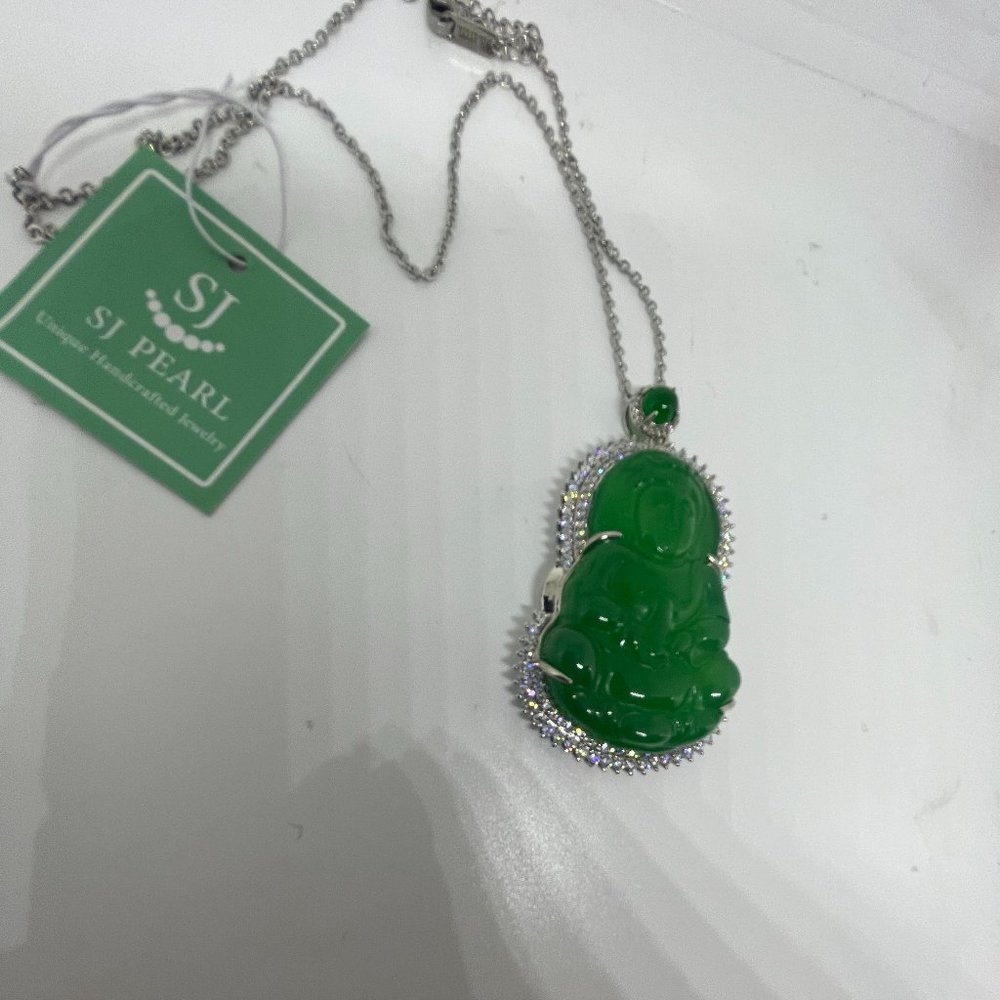SJ Pearl Jade Buddha Necklace - Picture 4 of 4